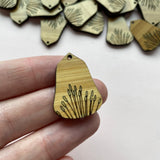 Lavender Bouquet Wooden Earring Component - 10 pack