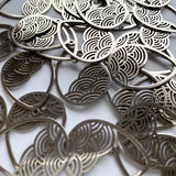 Rolling Waves Charms - Stainless Steel - 10 pack