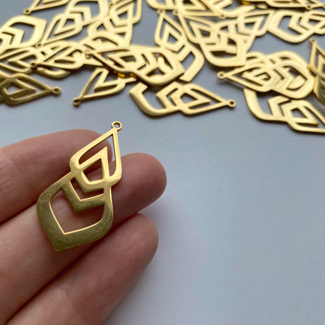 Double Drop Charms - Gold Plated Stainless Steel