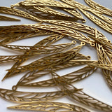 Gum Leaf Charms - Gold Plated Stainless Steel - 10 pack