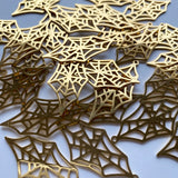 Elongated Cobweb Charms - Gold Plated Stainless Steel