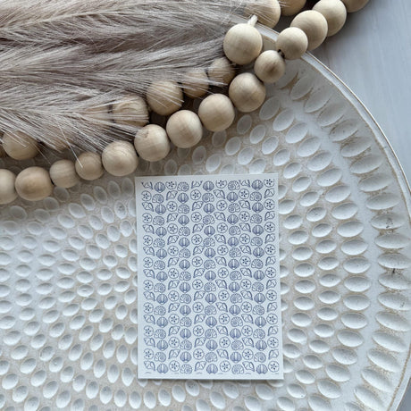 Seashells in Navy - Water Soluble Transfer