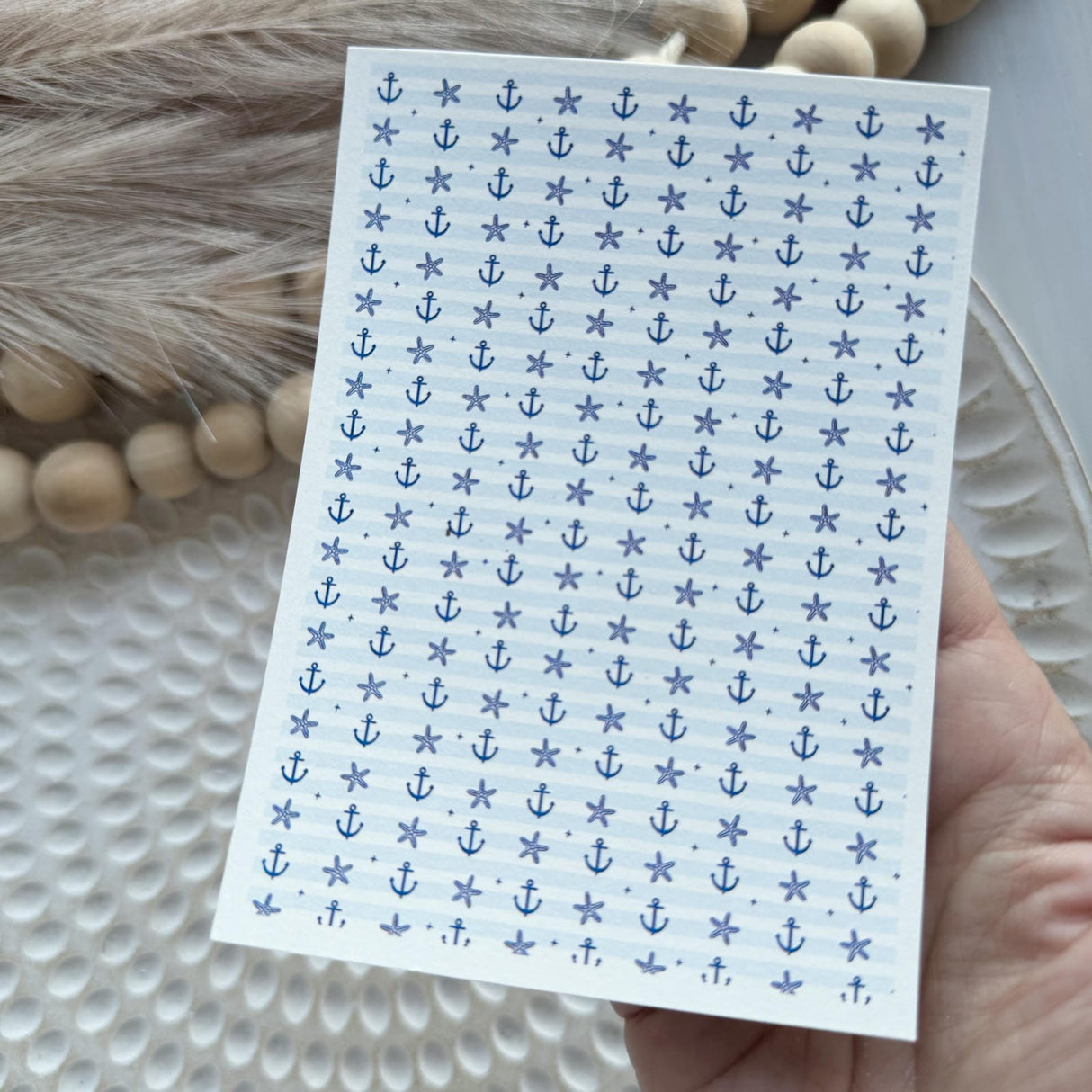 Anchors and Starfish - Water Soluble Transfer