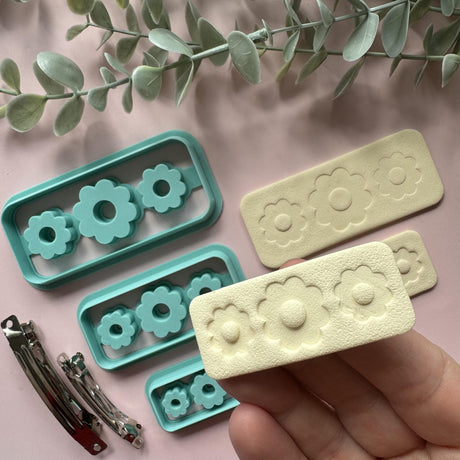 Retro Flower Tile Hair Clip Cutter