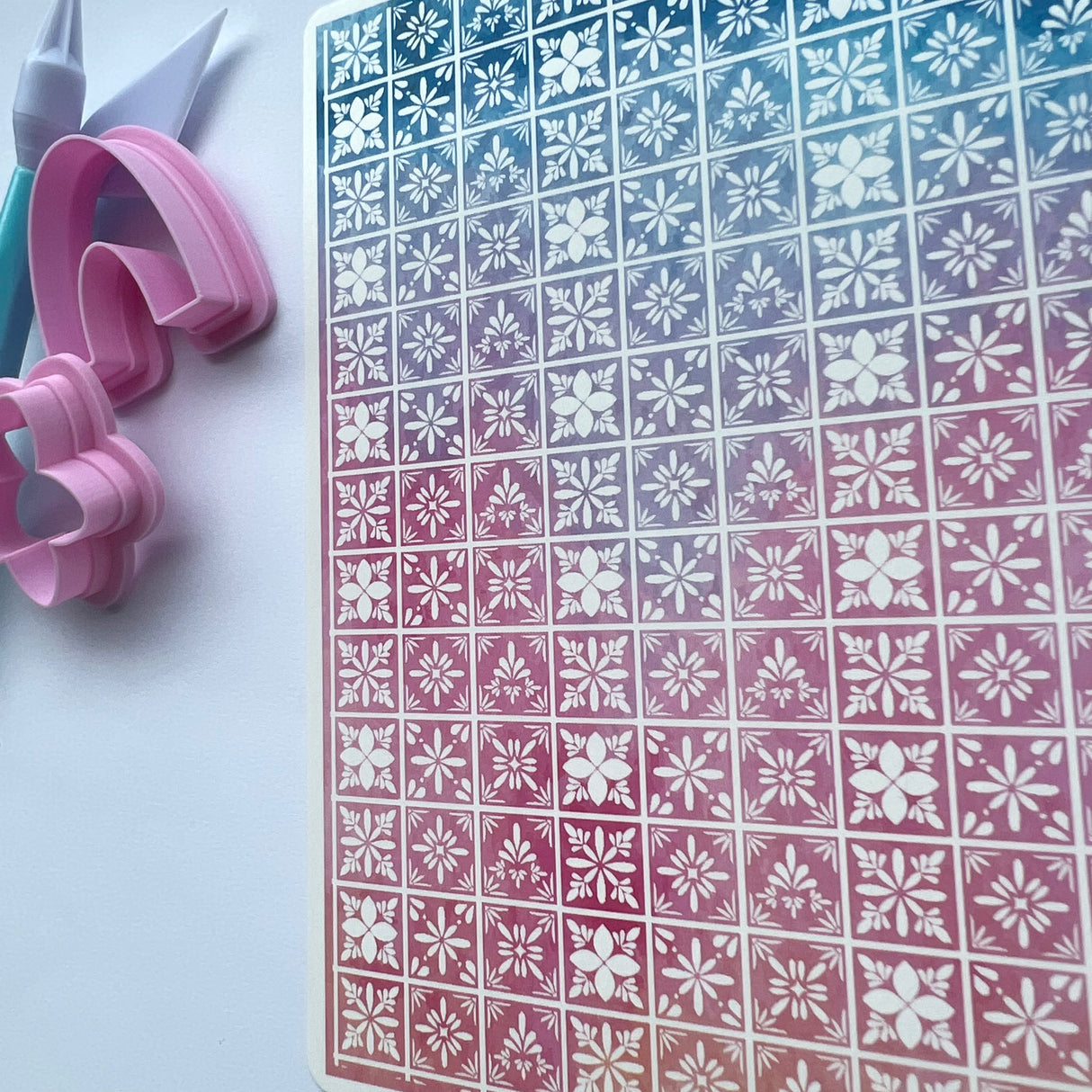 Watercolour Sunset Pink Mini Kitchen Tiles Waterslide Transfer Decal