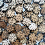 Classic Flower Wooden Earring Component - 10 pack