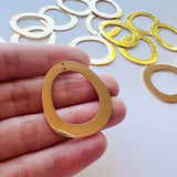 Organic Circle Charms - Gold Plated Stainless Steel - 10 pack