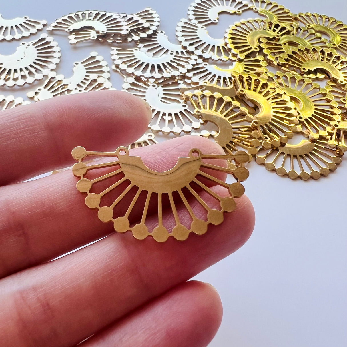 Rising Sun Charms - Gold Plated Stainless Steel - 10 pack