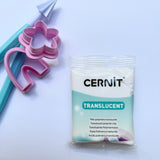 Cernit Translucent - White Glitter