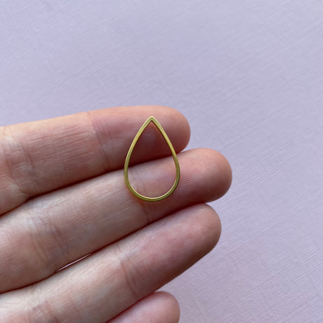 Teardrop Open Back Bezel - Gold Plated Stainless Steel - 20 pack