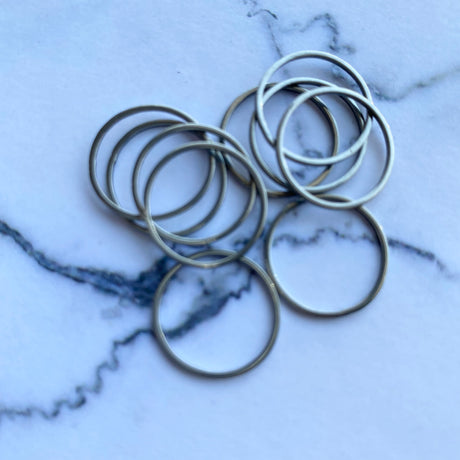 Circle Open Back Bezel - Stainless Steel - 20 pack