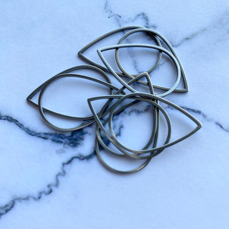 Teardrop Open Back Bezel - Stainless Steel - 20 pack