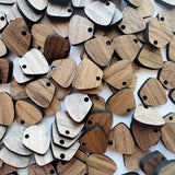 Rounded Trapezoid Wooden Earring Component - Walnut