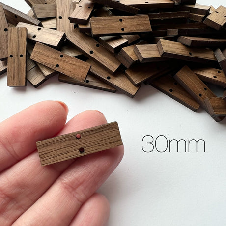 Linking Rectangle Wooden Earring Component - 10 pack