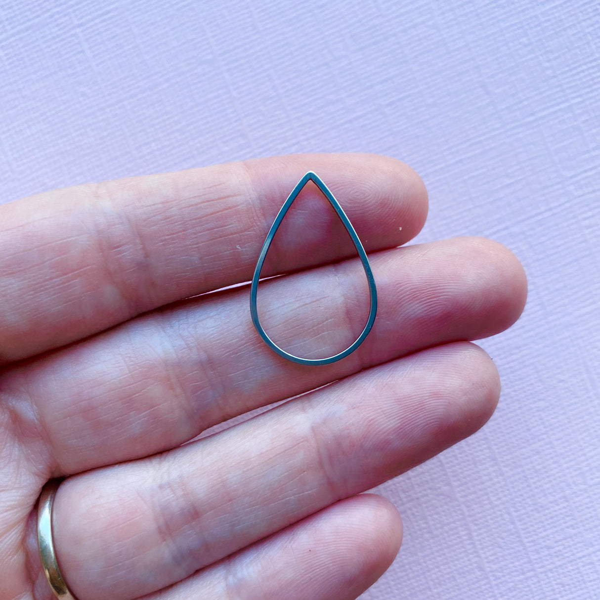 Teardrop Open Back Bezel - Stainless Steel - 20 pack
