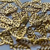 Leaf Charms - Gold Plated Stainless Steel - 20 pack