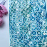 Watercolour Blue Mini Kitchen Tiles Waterslide Transfer Decal