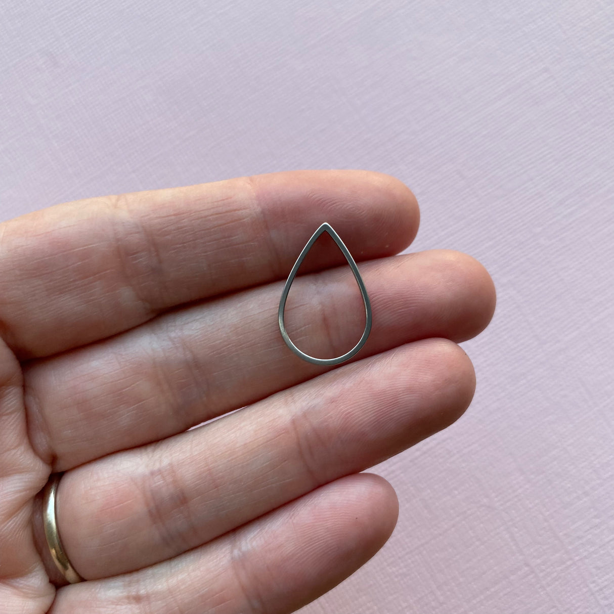 Teardrop Open Back Bezel - Stainless Steel - 20 pack
