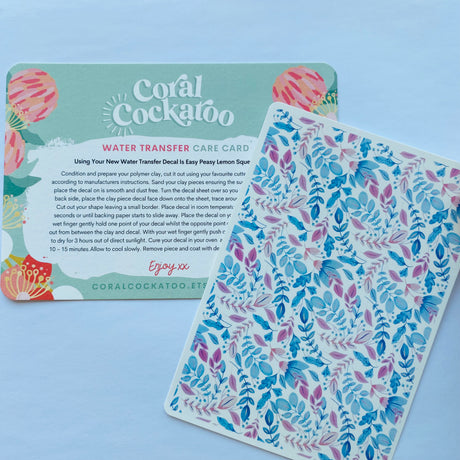 Pastel Folk Vines & Flowers Water Transfer Decal