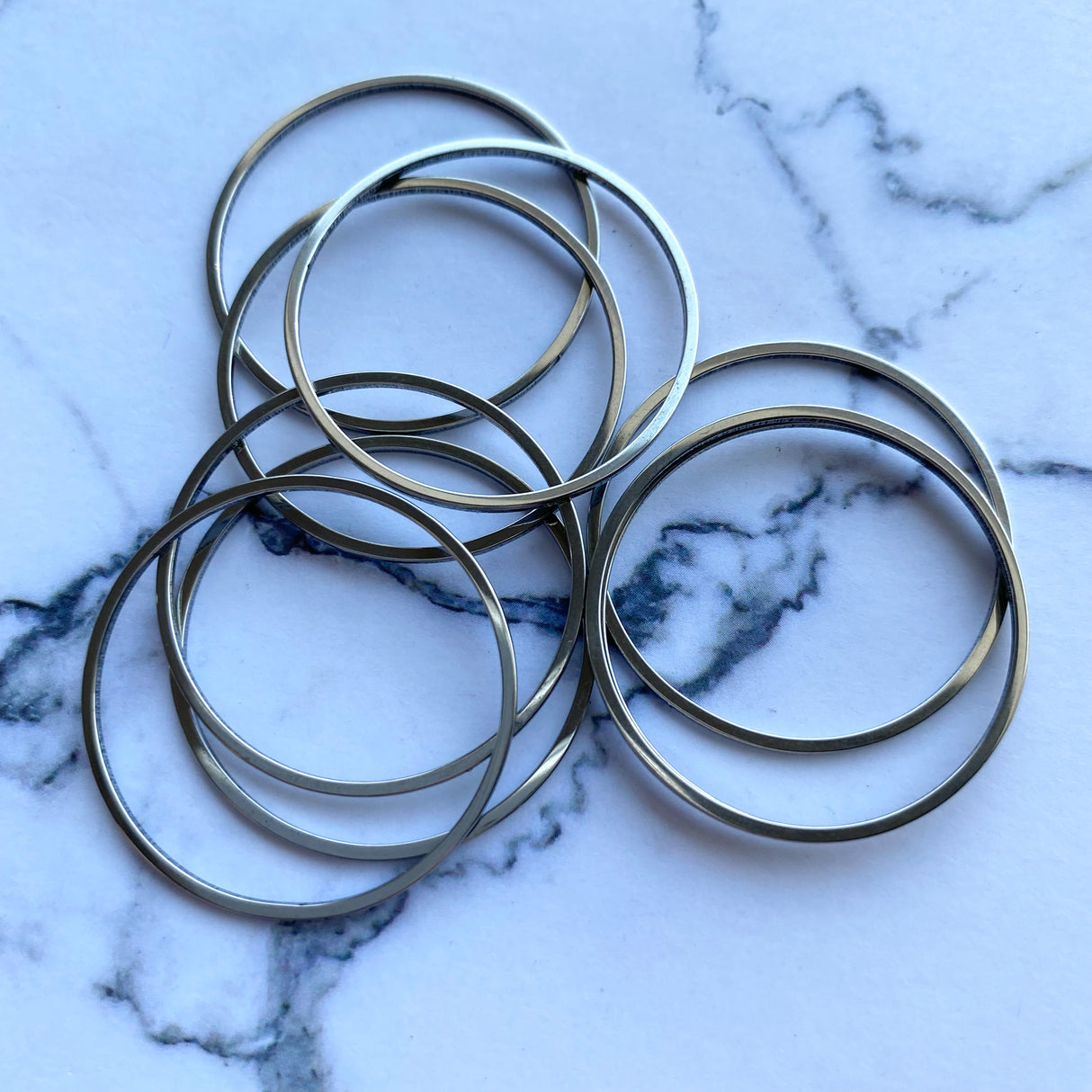 Circle Open Back Bezel - Stainless Steel - 20 pack