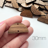 Linking Half Circle Wooden Earring Component - 10 pack