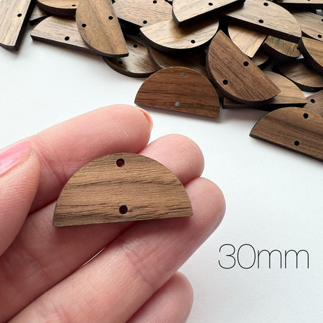 Linking Half Circle Wooden Earring Component - 10 pack