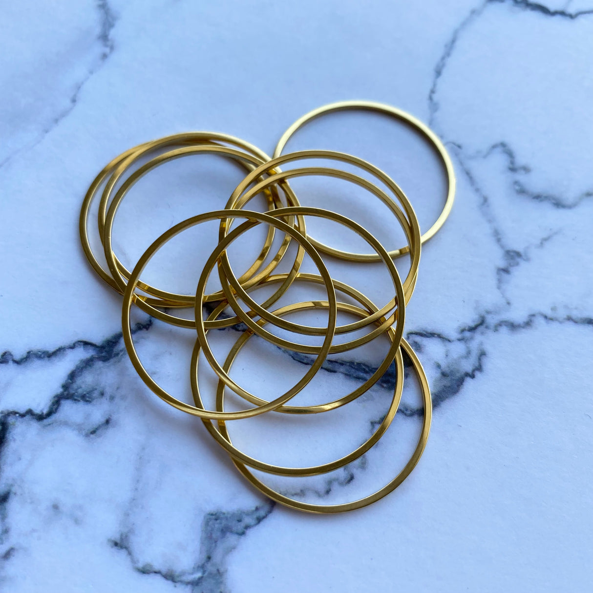 Circle Open Back Bezel - Gold Plated Stainless Steel - 20 pack