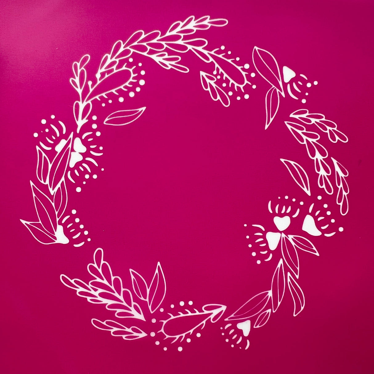Australian Bush Wreath Trinket Dish Silk Screen 229