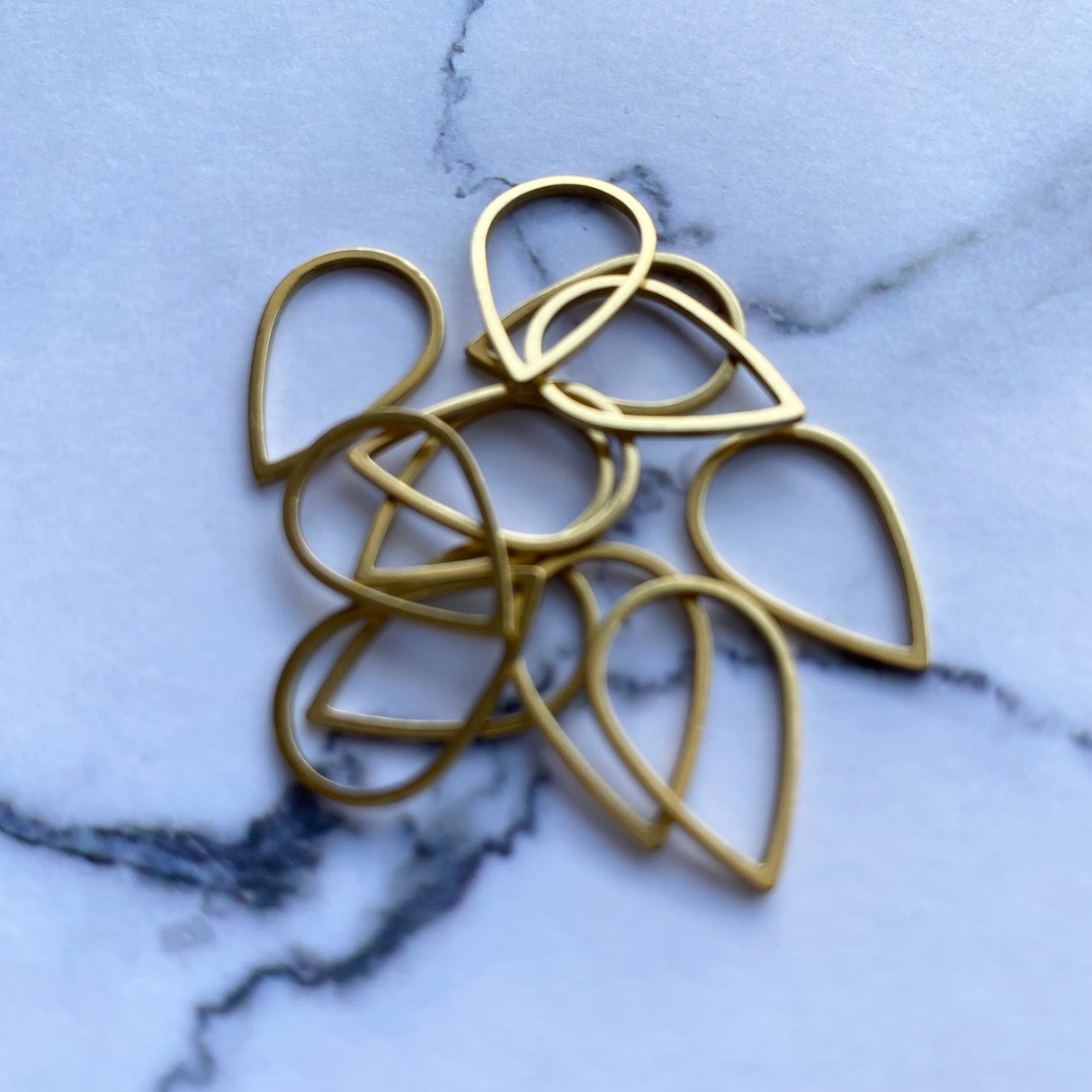 Teardrop Open Back Bezel - Gold Plated Stainless Steel - 20 pack