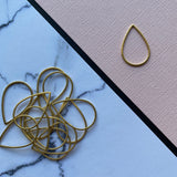 Teardrop Open Back Bezel - Gold Plated Stainless Steel - 20 pack