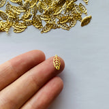 Leaf Charms - Gold Plated Stainless Steel - 20 pack