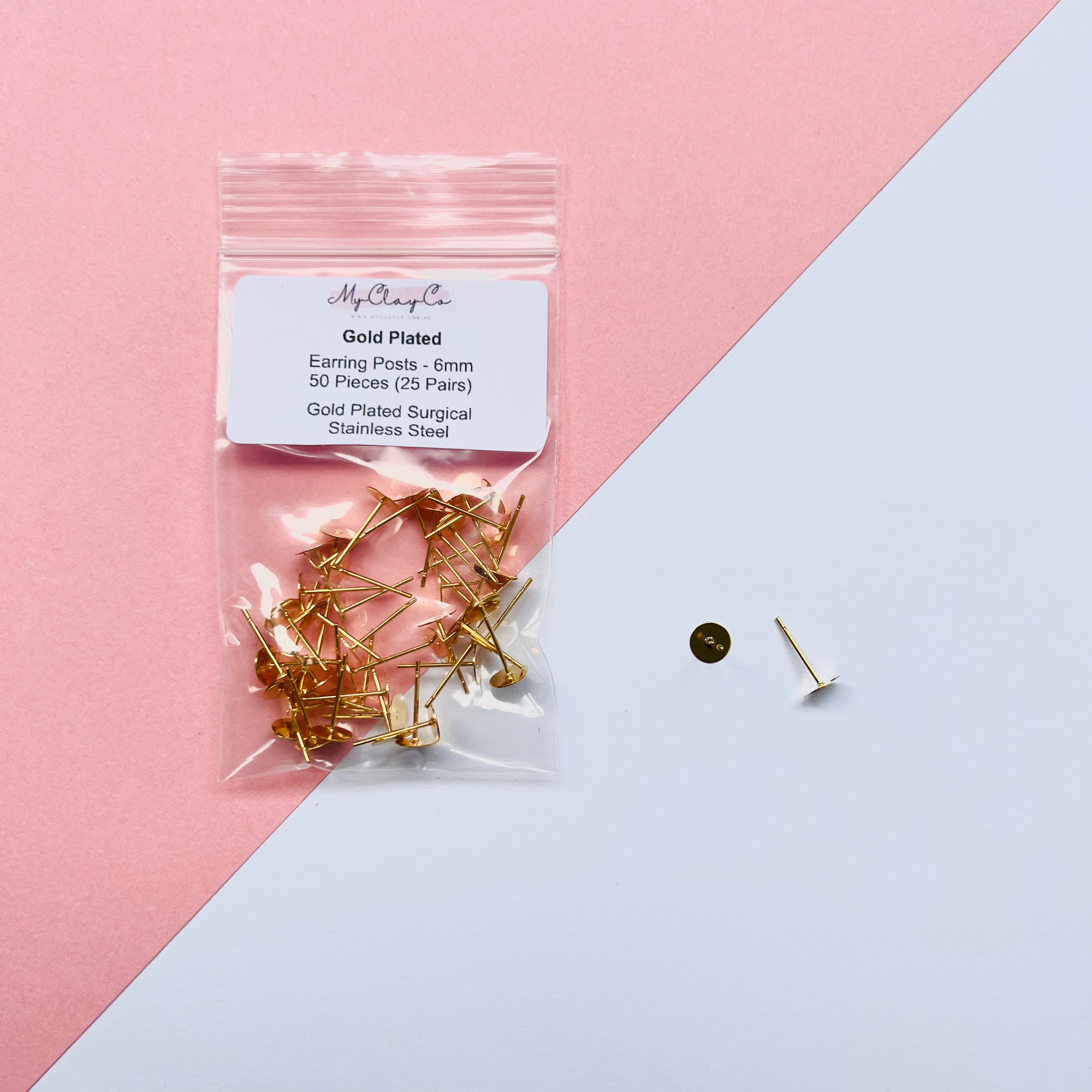 Gold plated earring posts deals