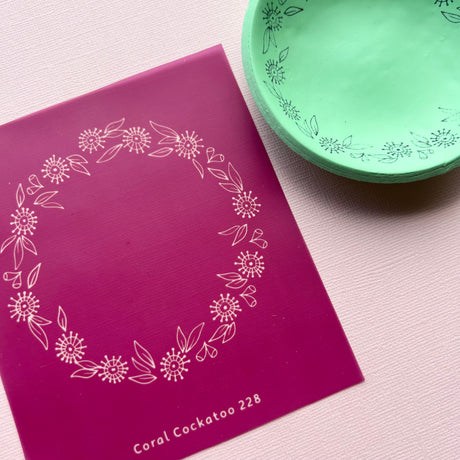 Eucalyptus Blossom and Gumnuts Trinket Dish Silk Screen 228