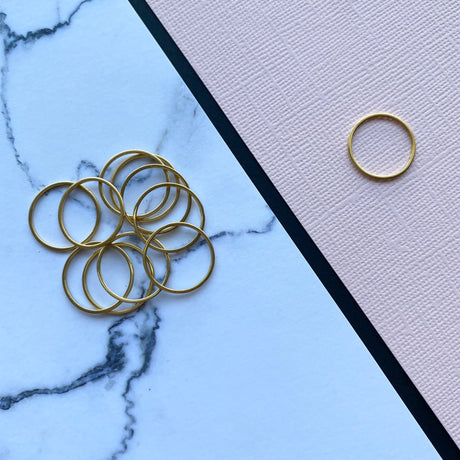 Circle Open Back Bezel - Gold Plated Stainless Steel - 20 pack