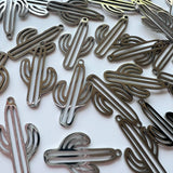 Cactus Charms - Stainless Steel - 10 pack