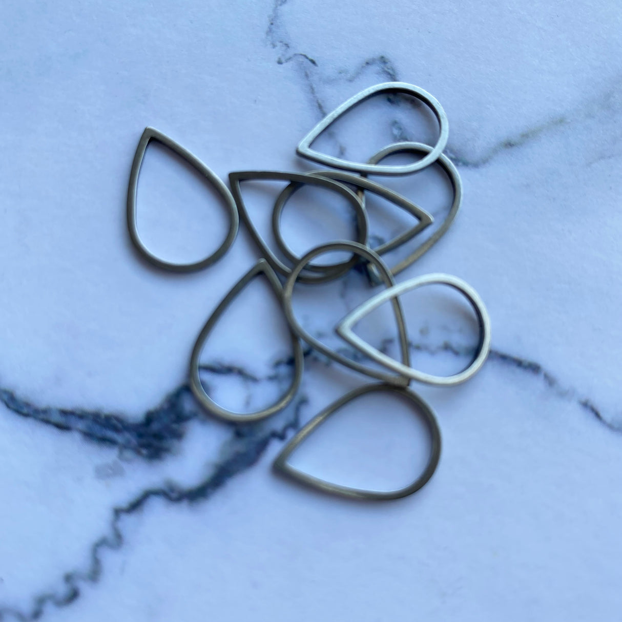 Teardrop Open Back Bezel - Stainless Steel - 20 pack
