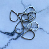 Teardrop Open Back Bezel - Stainless Steel - 20 pack