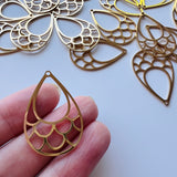 Mermaid Tail Hoop Charms - Gold Plated Stainless Steel - 10 pack