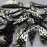 Angel Wing Charms - Stainless Steel - 10 pack