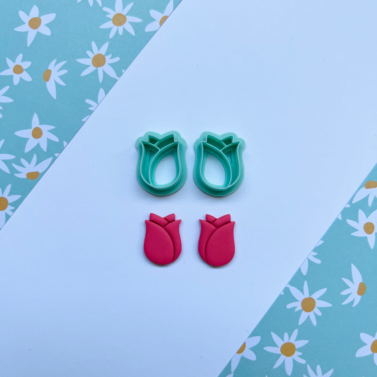 Rose Bud Mirrored Cutter Set