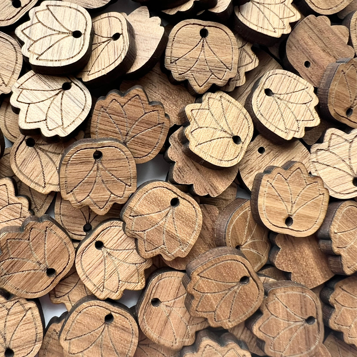 Lotus Bud Wooden Earring Component - 10 pack
