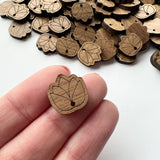 Lotus Bud Wooden Earring Component - 10 pack