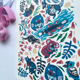 Turquoise Australian Animals Waterslide Transfer Decal