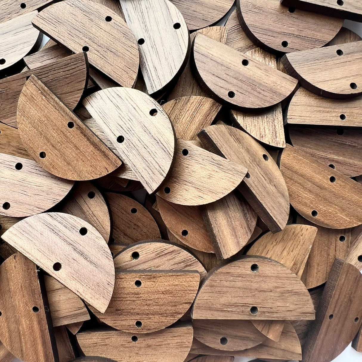 Linking Half Circle Wooden Earring Component - 10 pack