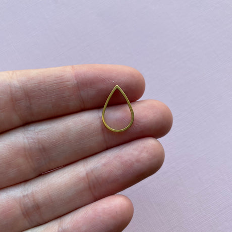 Teardrop Open Back Bezel - Gold Plated Stainless Steel - 20 pack