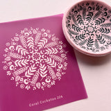 Folk Flowers Trinket Dish Silk Screen