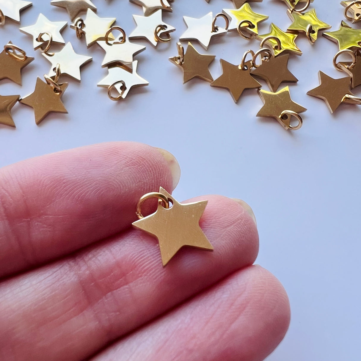 Star Charms - Gold Plated Stainless Steel - 10 pack