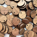 Circle Wooden Earring Component - Walnut