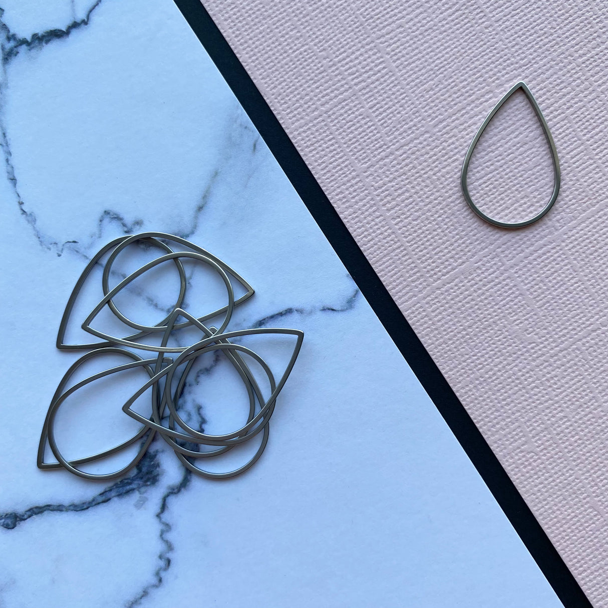Teardrop Open Back Bezel - Stainless Steel - 20 pack