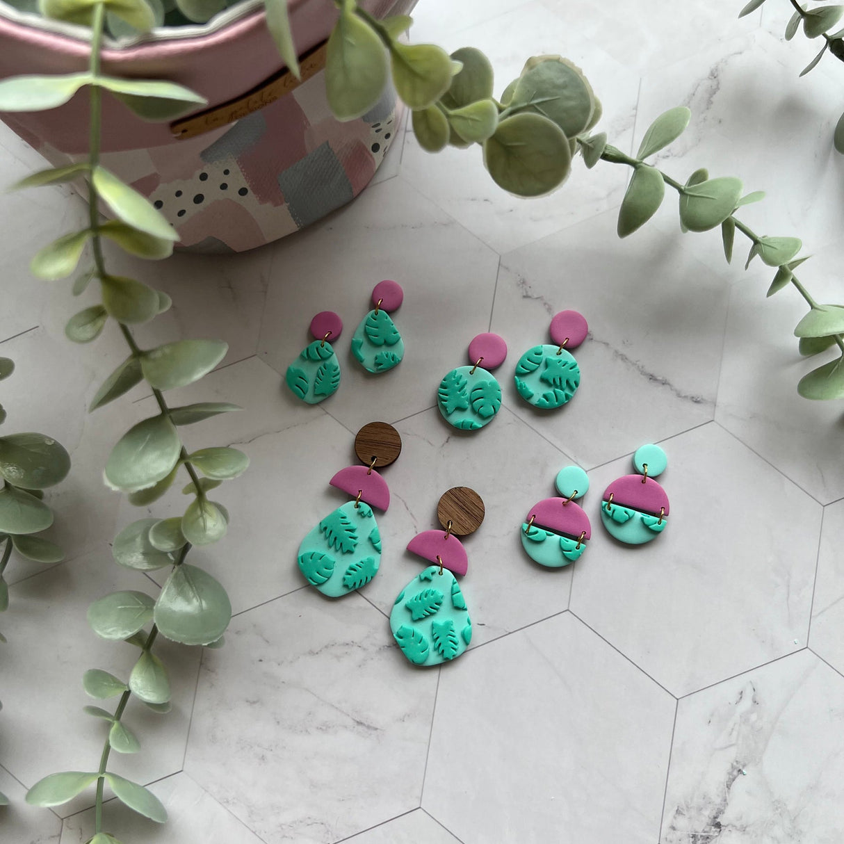 Circle Wooden Earring Component - Walnut